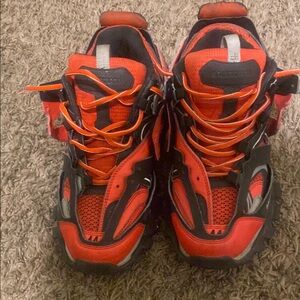 Balenciaga Red and Black Chunky Sneakers